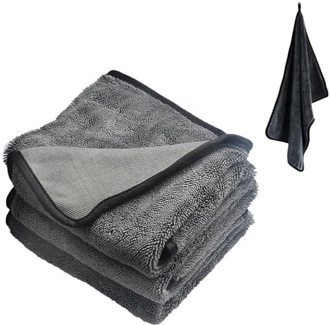 3 Piezas Bayetas Microfibra Extra Absorbentes 600g para Coche y Hogar, Paños de Limpieza Magico sin Rayas para Cristales, Cocina y Baño, Trapos Microfibra Ideal para Secado Rápido