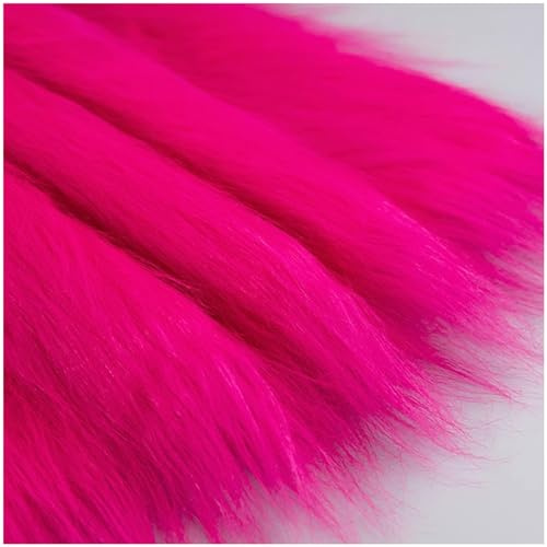 Shaggy-Kunstfellstoff, Materieller langer Stapel 180x50cm 70x19 Zoll-Handwerk-künstlicher Pelz-Plüsch-Stoff(Hot Pink)