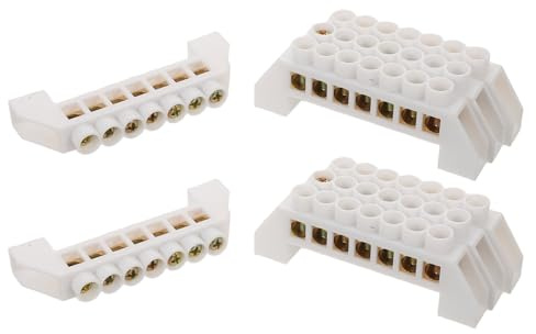 HEATSHAKING 8pcs Copper Terminal Block 7 Position Screw Terminal Block with Sturdy Bridge Structure for Household and Industrial Electrical Distribution Systems