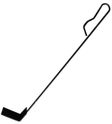 Râteau à charbon – Outils de nettoyage avec long manche | Râteau à charbon allongé – Foyer, four à pizza, poêle à bois, fumoirs, bouilloire, feu de camp, barbecue extérieur, fête, jardin