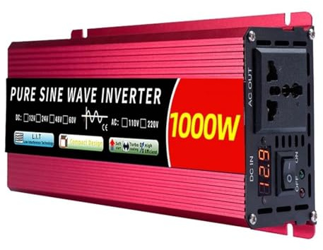 Transformateur Tension Onduleur Sinusoïdal Portable 1000 W-5000 W 12 V À 220 V CC-CA Convertisseur D'énergie Solaire pour Voiture Onduleur Haute Fréquence Inverter(24V Uni,220V 50HZ,1000W)