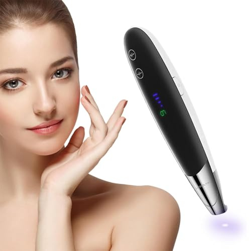Pluma de eliminación de etiquetas cutáneas, bolígrafo portátil USB para el cuidado de la belleza de plasma con pantalla LCD, 9 niveles de intensidad, 4 velocidades de luz ajustables para verrugas