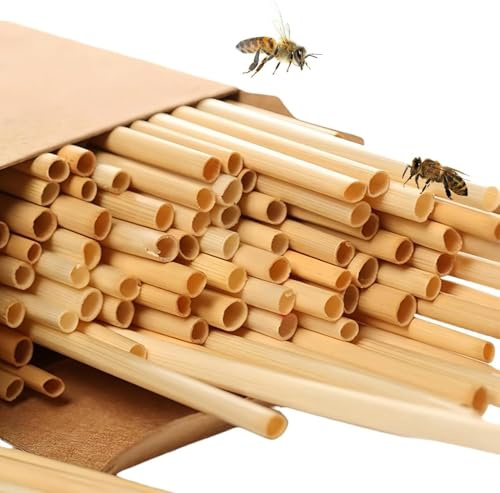 1000 Stück Niströhren für Wildbienen 20 cm Länge Nisthülsen Insektenhotel Füllmaterial Weizenhalme Nisthilfen Bienenhotel Röhrchen DIY Bienenhotel Bausatz,Für Bienen und Insekten