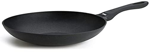 RISOLI' | PROFESSIONALE, Wok Saltapasta per Induzione e Gas Ø28cm, Padella Antiaderente Fondo in Acciaio Inox Spessore 6 mm, Rivestimento Titanium, Made in Italy