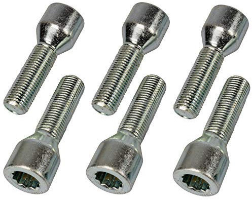HASKYY Felgenschloss Radsicherung Sternschrauben Radbolzen Radschrauben M12x1,5 / M14x1,5 / M12x1,25 / M14x1,25 (M12x1,5x26 Kegelbund 60°+Adapter für SW17/SW19)
