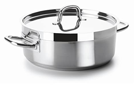 LACOR 54040 - Cacerola con Tapa Chef Luxe 40 Cm Acero Inoxidable | En acero inoxidable, para guisos y cocciones uniformes; ideal para cocina profesional y uso diario en casa, para el día a día
