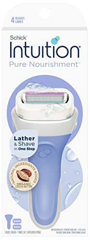 Schick Intuition Pure Nourishment Razor for Women with 2 Moisturizing Razor Blade Refills with Coconut Milk and Almond Oil