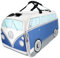 BRISA VW Collection - Volkswagen Retro-Sport-Umhänge-Schulter-Fitness-Tasche im T1 Bulli Bus Form (Groß/Classic Bus/Blau & Beige)