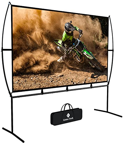 Telo Proiettore con Supporto Design Senza Rughe Formato 16: 9 120 telo proiettore per Home Theater Cinema per Proiezioni Domestica & All’aria Aperta Proiezioni Anteriore e Schermo Proiettore