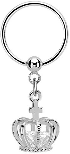 Intimpiercing, Ohr Piercing Ring BCR 316l Stahl Anhänger mit Krone in 1,2 x 7 mm