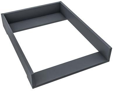 regalik Wickelaufsatz für Hemnes von IKEA für 50 cm Kommoden, Graphit | Abnehmbar Wickelkommode Aufsatz, Wickeltischaufsatz mit Geraden Frontplatten, einfache Montage, pflegeleicht, 72cm x 54cm