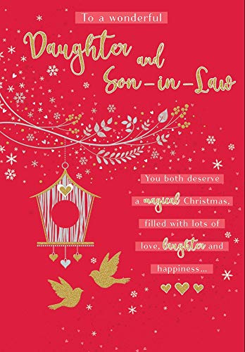 Piccadilly Greetings Weihnachtskarte für Tochter und Schwiegerin (in englischer Sprache), 22,9 x 15,2 cm