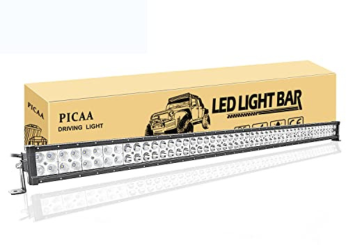 PICAA Led Arbeitsscheinwerfer Bar, 52 Zoll 130CM 300W Lichtbalken 12V 24V | LED Lichtleiste,Zweireihig, Zusatzscheinwerfer Bar, für SUV Offroad ATV UTV Traktor 4x4 Auto,6000K