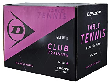 DUNLOP Club Training - Palline da ping pong per principianti, 144 pezzi, colore: Bianco