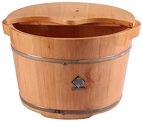 Foot Tub Wooden Foot Basin Household Foot Soaking Basin, Wooden Foot Washing Bucket, 26cm High Footbath, Sauna Foot Bath Barrel, Pain Fatigue Relief Foot Washing Barrel (Color : 1),Natural Thicken Foo