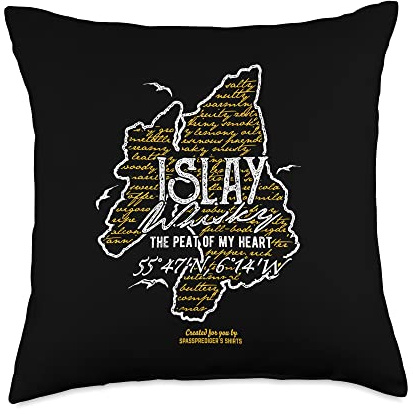 Whisky Tasting Notes Islay Coastline Peat of my Heart Whisky Throw Pillow