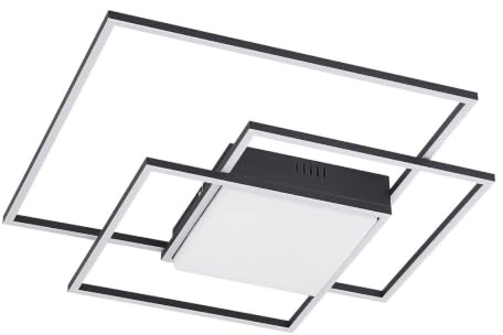 Lindby LED Deckenleuchte Nelinka (Modern) in Schwarz aus Aluminium (1 flammig,) - Lampe Deckenlampe Wohnzimmerleuchte