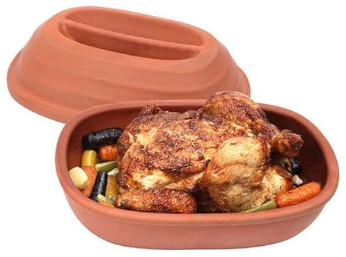 Dexam Rôtissoire de poulet en terre cuite avec couvercle