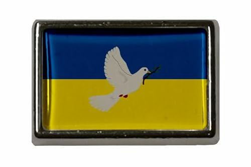 U24 Pin Ukraine mit Friedenstaube Flaggenpin Anstecker Anstecknadel Fahne Flagge