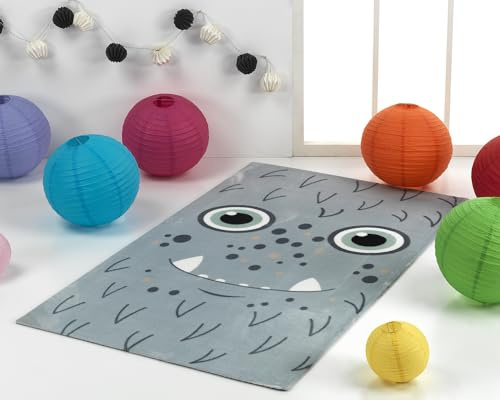 MANTAS MORA - Alfombra Infantil Terciopelo y Antideslizante 100% Poliéster Microfibra Tacto Super Suave Mullido Especial Juegos H06