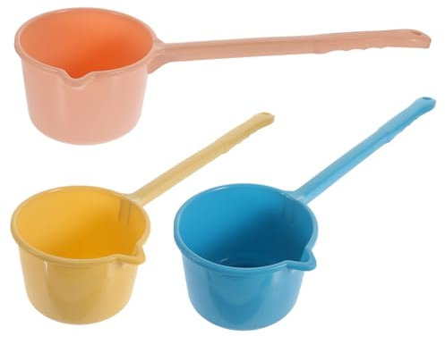 HOLIDYOYO 3piezas Cazo De Agua Multipropósito Mango Para Cocina Baño y Camping Diseño Ligero y Fácil De Limpiar