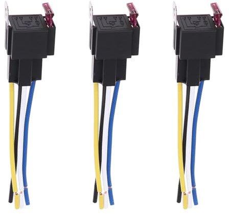 MOCNT 3 Pezzi 12V 40A Auto Relè Fusibile con Presa SPST 4 Pin Automobile Relè con Filo ATO/ATC Fusibile a Lama Relè Auto Interruttore Relè Contatti Relè Camion Elettrico Relè