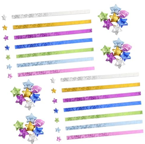 SEWOART 140 Stück Dekorative Origami Stern Papierstreifen aus Papier Leicht zu Falten und Schneiden für Dekoration bei Partys und Decoupage