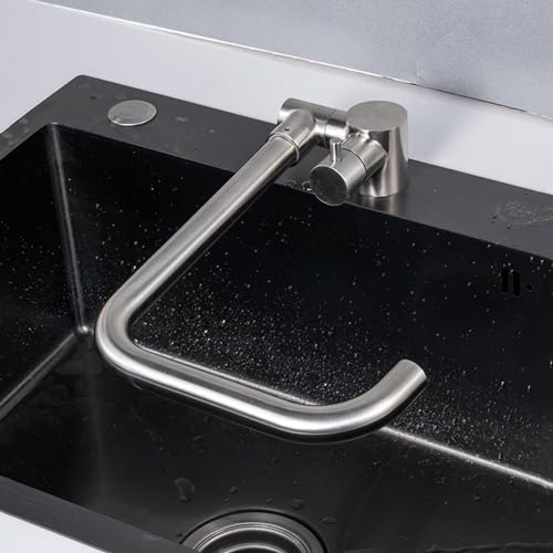 XJTNLB Spültischarmatur Vorfenster Umklappbar Edelstahl Gebürstet Vorfenster Küchenarmatur Klappbar Einhebelmischer Küche Heißes und Kaltes Wasser-A