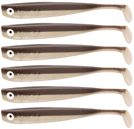 Zanderbait 12 cm Brauni, fiskedrag, konstbete, gösdrag, softbait, gummifisk, gummibete, leveransomfattning 6 stycken.
