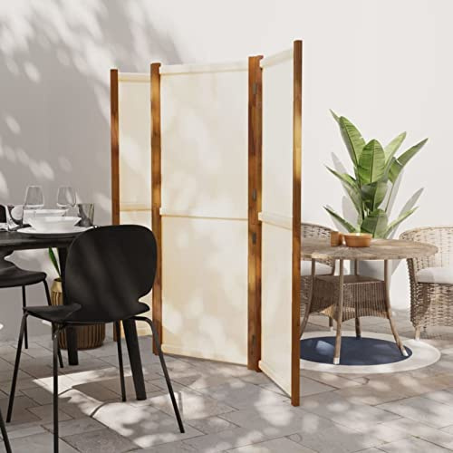 Sufrk 4-TLG. Raumteiler Cremeweiß 280x180 cm Room Divider Paravent Outdoor Wetterfest