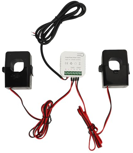Intelligentes Energiemessgerät, APP-Überwachung Smart Energy Monitor mit 2 300A CT-Klemmstromwandlern, Datenspeicherung Smart Home Power Monitor für Zuhause