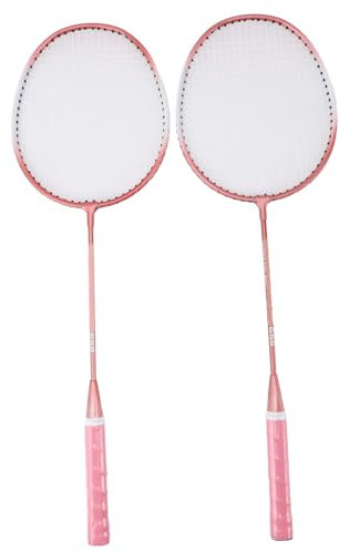 Yechiry Badmintonschläger, Leichtes Stoßdämpfungs Badmintonschläger Set mit Tragetasche und 3 Nylon Badminton Federbällen für Training, Sport und Spiele im Freien im Garten (PINK)
