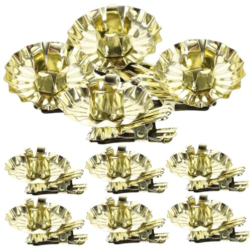 ULDIGI 10pezzi Supporto Per Candele Natalizie Metallo Da Clip Per Candele Con Base Piatta Per Decorazioni Natalizie Elegante Porta Candela Per Albero Di Natale e Ambienti Domestici