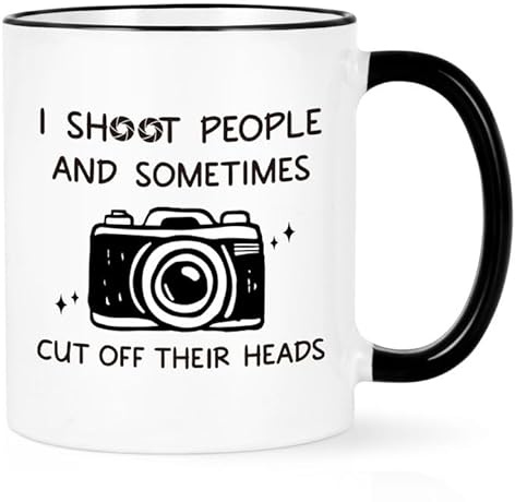 Cabtnca Photographer Gifts, Cool Gifts for Photographers, Photography Gifts for Women, Men, Christmas Birthday Gifts for Photographers, I Shoot People And Sometimes Cut Off Their Heads Mug, 11 Oz