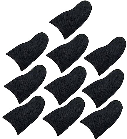 jojofuny Game Finger Cover Anti-Sweat Touchscreen Finger Sleeves Lightweight Breathable Conductive Fiber Thumb Protectors for Mobile Gaming