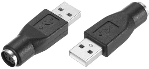 MECCANIXITY 2 Pcs PS/2 to USB Adapter, PS/2 Female to USB Male, Keyboard/Mouse Adapter, Black