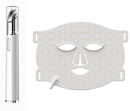 SPRING SONGBIRDS 8-Mode Facial Beauty Mask & Eye Massager Set | Spa-Inspired Skincare Device to Refresh, Brighten, and Smooth Skin | Gift for Women & Men