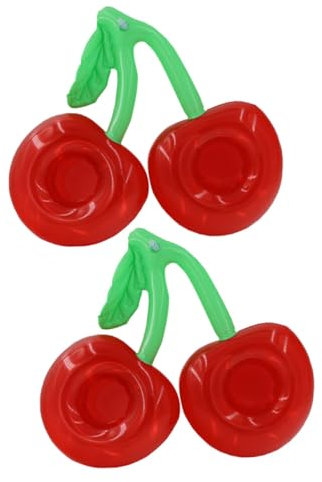 KICHOUSE 2piezas Portavasos Flotantes Hinchables Forma De Cereza para Piscina Soporte Resistente De PVC para Bebidas Fiestas y Eventos La Playa