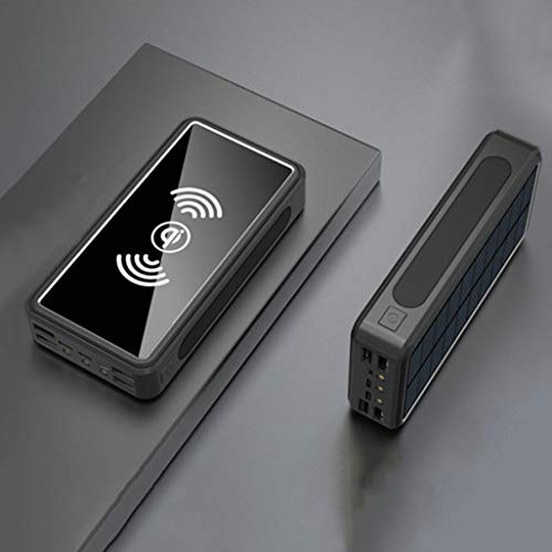 Batterie Externe, Chargeur Solaire Portable, 100 000 mAh, Noir