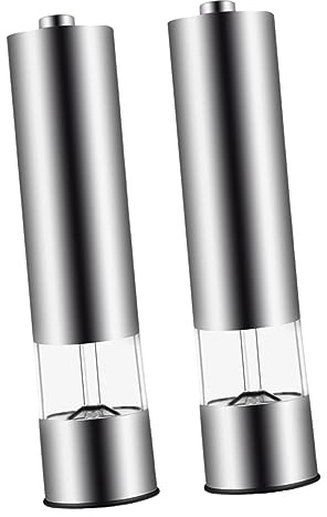 Alipis 2 pezzi Macinasale e Macinapepe Elettrico Acciaio Inossidabile Macinatore Professionale Batterie per e Resistente e Durevole