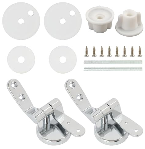 Par de Bisagras en Acero Cromado para Tapa de Inodoro Conca Ideal Standard, Compatibles con Asientos MDF, Instalación Sencilla y Diseño Moderno para Tu Baño