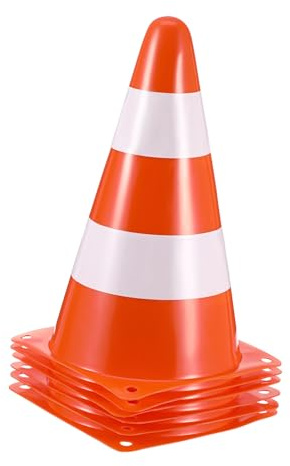 TOGEVAL 6pezzi Coni Stradali per Allenamento di Calcio Coni Sportivi Ad Alta visibilità per Parcheggio in Garage e Stradale Stradali Leggeri e Impilabili per Uso Multiuso in Traffico e Can