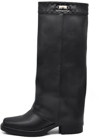 IF Stivali da Donna Stile Oversize Robin con Ghetta Gambale Ampio e Suola Spessa Antiscivolo GA036