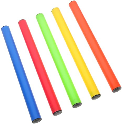 JOINPAYA 5pcs Plastic for Race with Anti-slip Feature and Light Weight Design, for Track and Field Relay Races and Sports Use by Boys and Girls or Adults