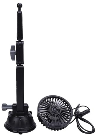 AOWINHIT Ventilador con Ventosa USB, Silencioso, Potente, Ventilador de Refrigeración con Rotación de 360 ​​°, Ajustable, de 3 Velocidades, para Coche, Camión, Furgoneta, SUV, RV, Barco, (Versión
