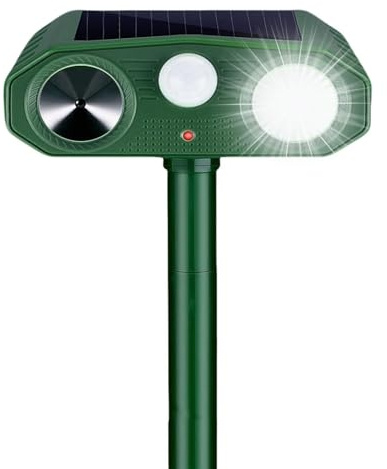 Répulsif Chat Ultrason, Repulsif Chat Solaire 3 Modes & Répulsif Animaux, IP54 Étanche Repulsif Chat Exterieur avec LED Détecteur de Mouvement pour Chats Chiens Souris Ratons Animaux de Jardin