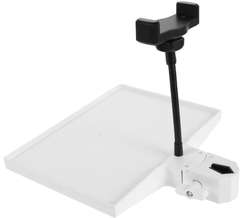 TOYANDONA Supporto Stabile per Microfono Condensatore e Smartphone in Abs con Vassoio Multifunzione e Scanalature per Cavi, per Insegnamento Online e Registrazioni