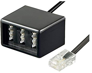 Goobay 68024 Telephone Adapter plug, black, 0.2 m - RJ45
