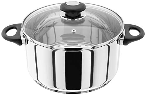 Judge Essentials Stainless Steel Large Casserole with Twin Handles 24cm 4.3L Induction Ready, Oven Safe, Dishwasher Safe
