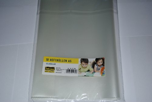 Idena 221180 - 10'er Pack Hefthüllen A5, transparent, farblos